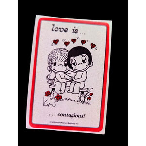 Vintage Love Is contagious Kim Casali Sticker 1970 United Feature Syndicate